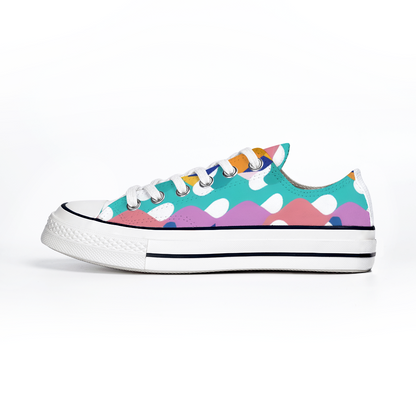 Colorful Pattern Collection - Unisex Low Top Canvas Shoes