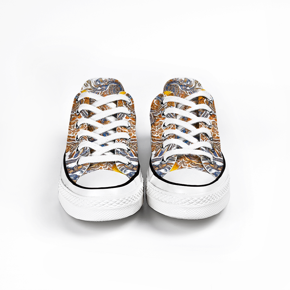 Henna Tattoo Pattern Collection - Unisex Low Top Canvas Shoes