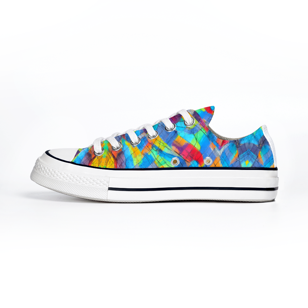 Plaid Pattern Collection - Classic Unisex Low Top Canvas Sneakers
