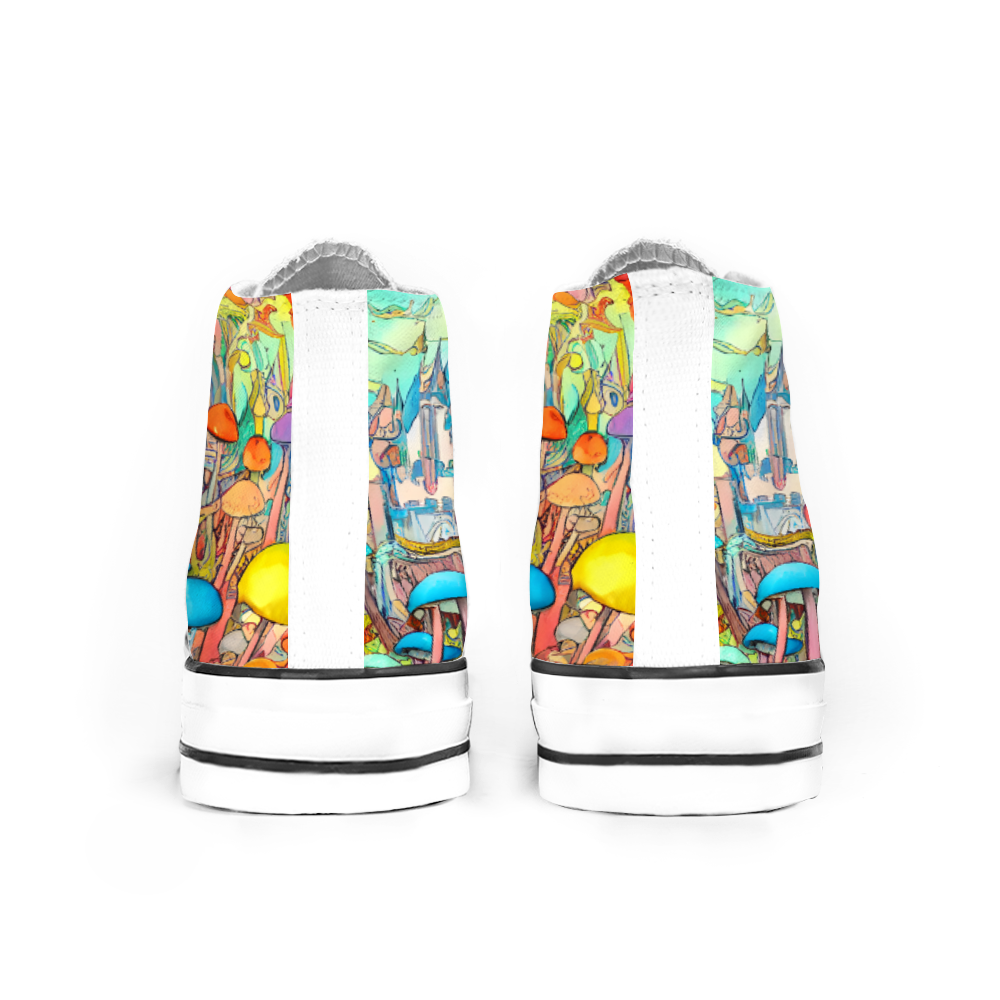 Mushroom Love Collection - Classic Unisex High Top Canvas Sneakers