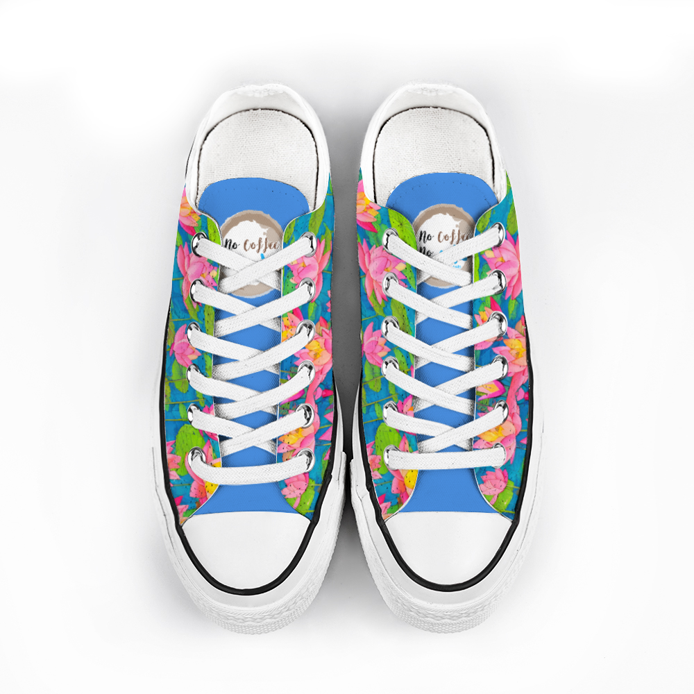 Lotus Flowers Collection - Classic Unisex Low Top Canvas Sneakers