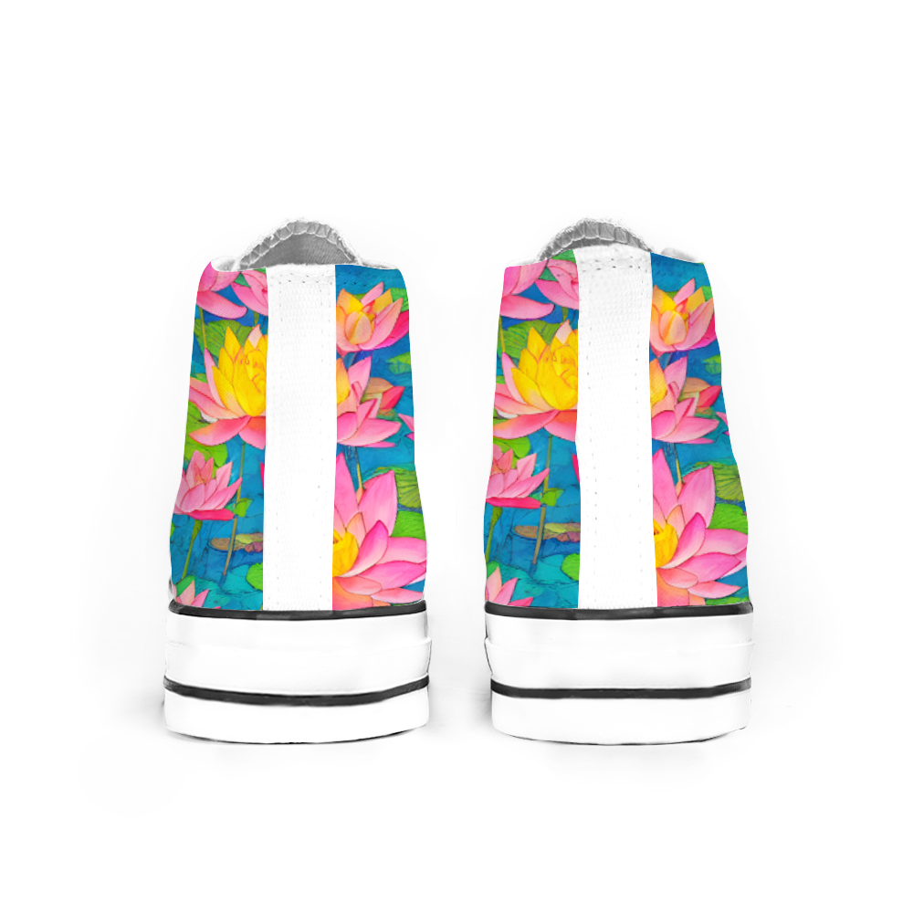 Lotus Flowers Collection - Classic Unisex High Top Canvas Sneakers