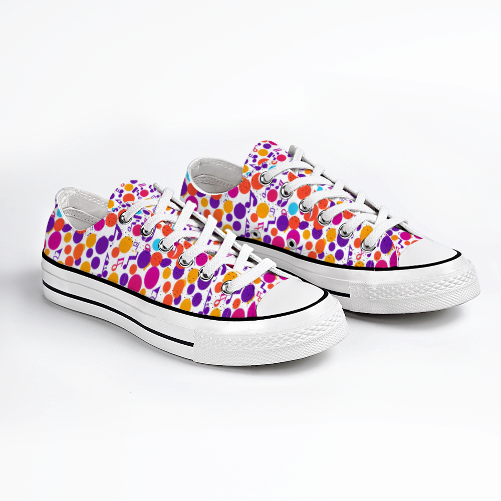 Musical Pattern Collection - Unisex Low Top Canvas Shoes