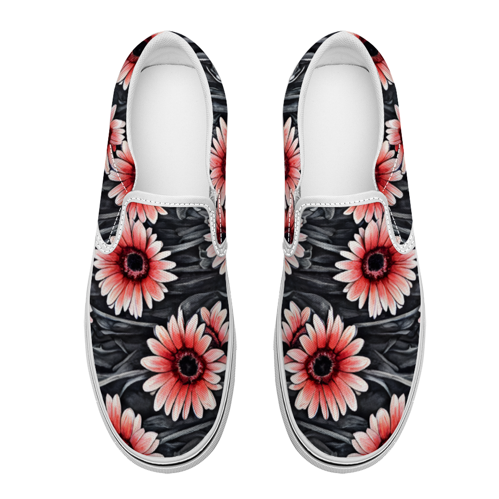 Gerbera Daisy Flowers Collection - Unisex Slip-On Canvas Sneakers