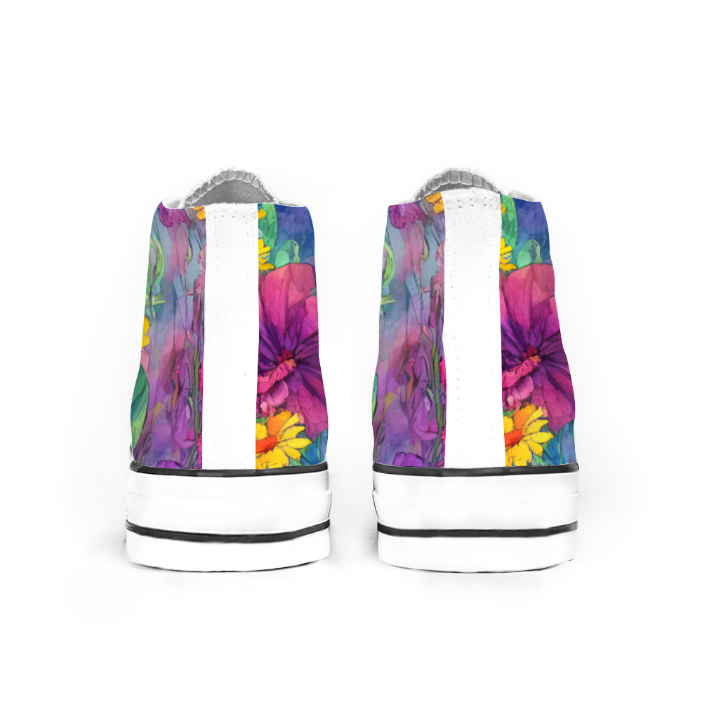Flowers Collection - Classic High Top Canvas Sneakers