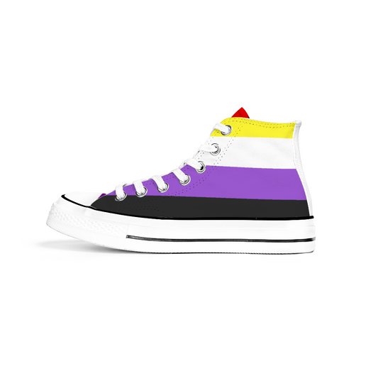 Nonbinary Pride Collection - Classic Unisex High Top Canvas Sneakers